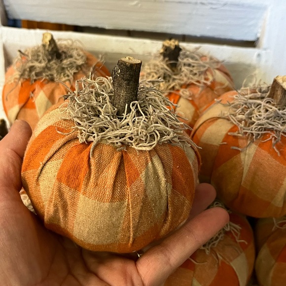 Lot of 10 handmade plaid fabric pumpkins primitive farmhouse decor bowl … - Picture 11 of 12